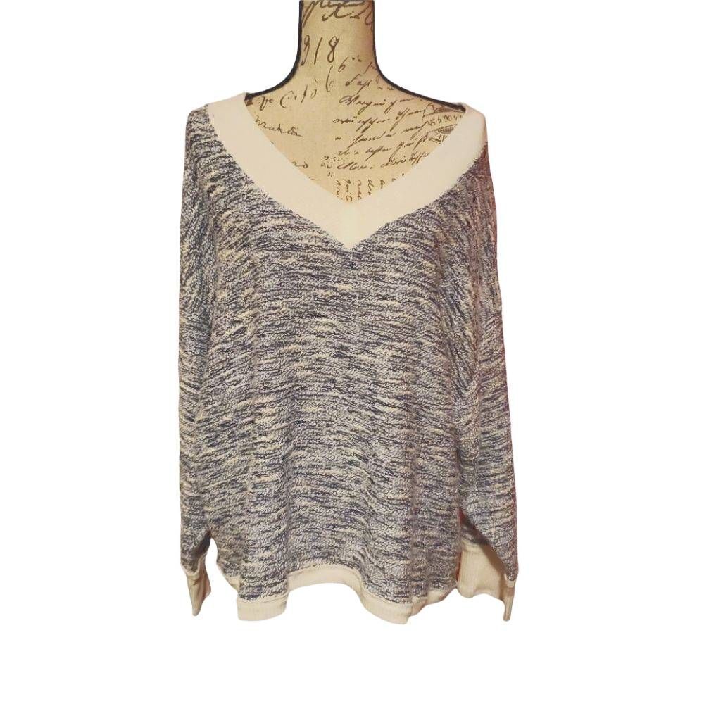 Vince Camuto Ladies Blue and Silver V-neck Sweater - Size XXL